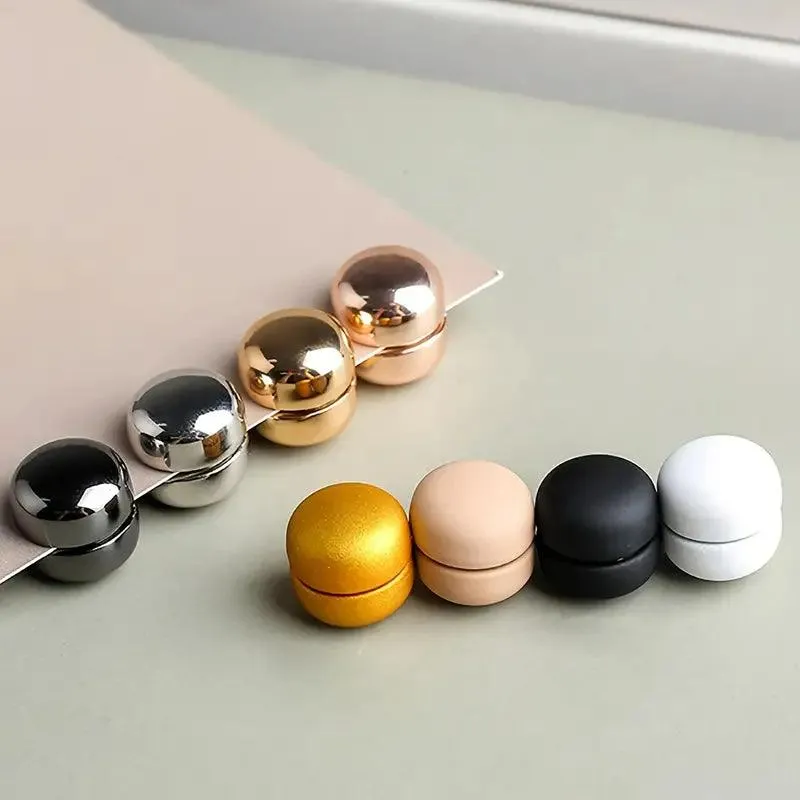 4 Pcs Matte Colors Macaroon Shape Round Magnetic Buckle