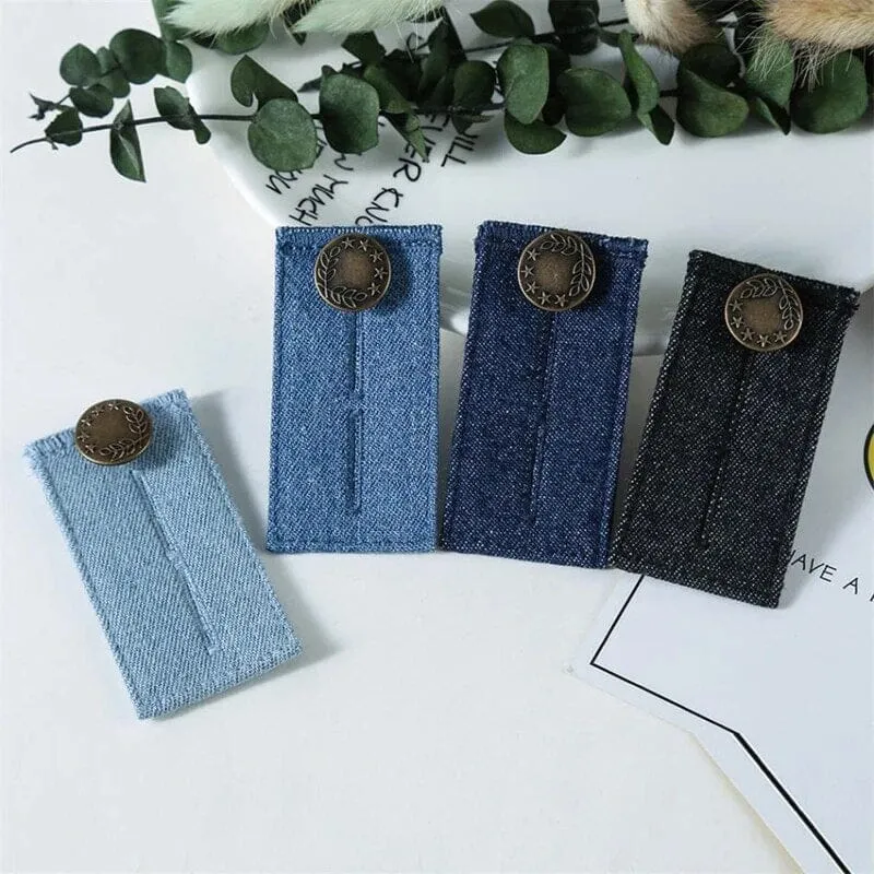 4-Piece: Jeans Elastic Waistband Button Extender Belt