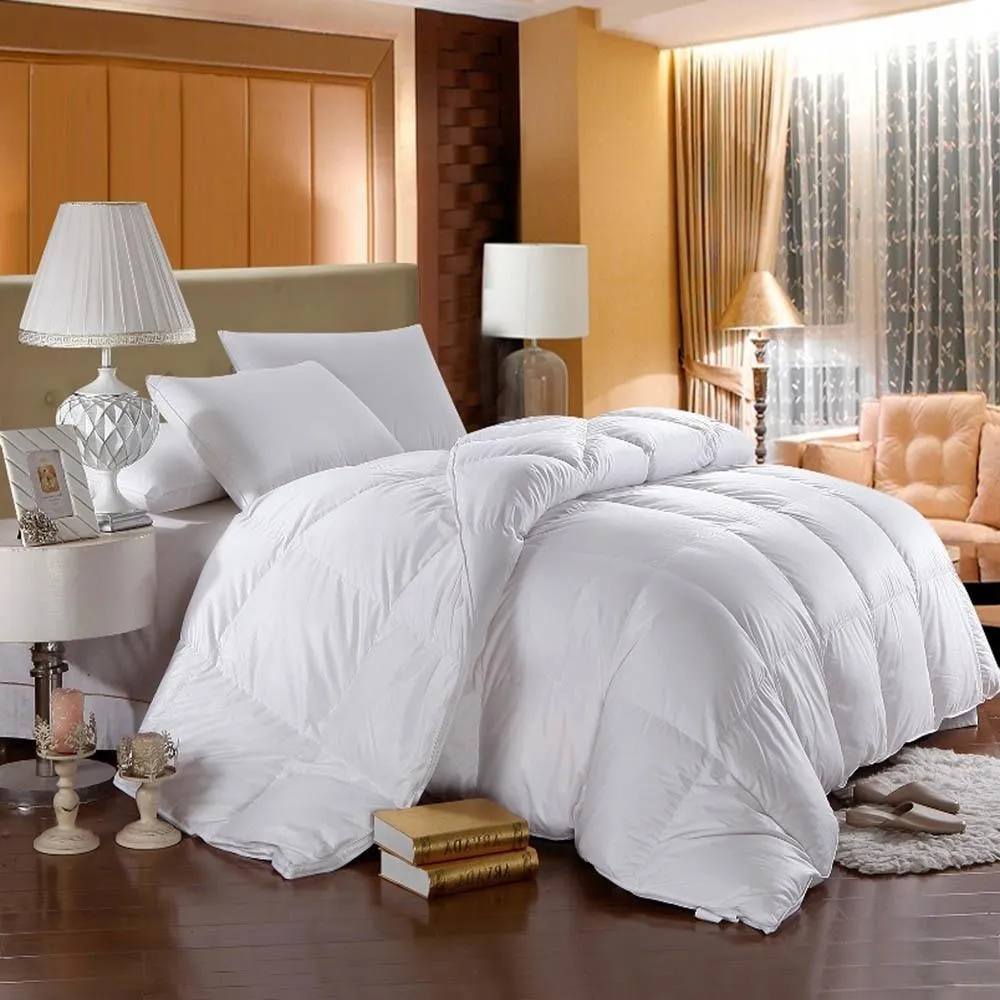 500 Thread Count White Duck Down Comforter Extra Warm Winter Weight Baffle Box