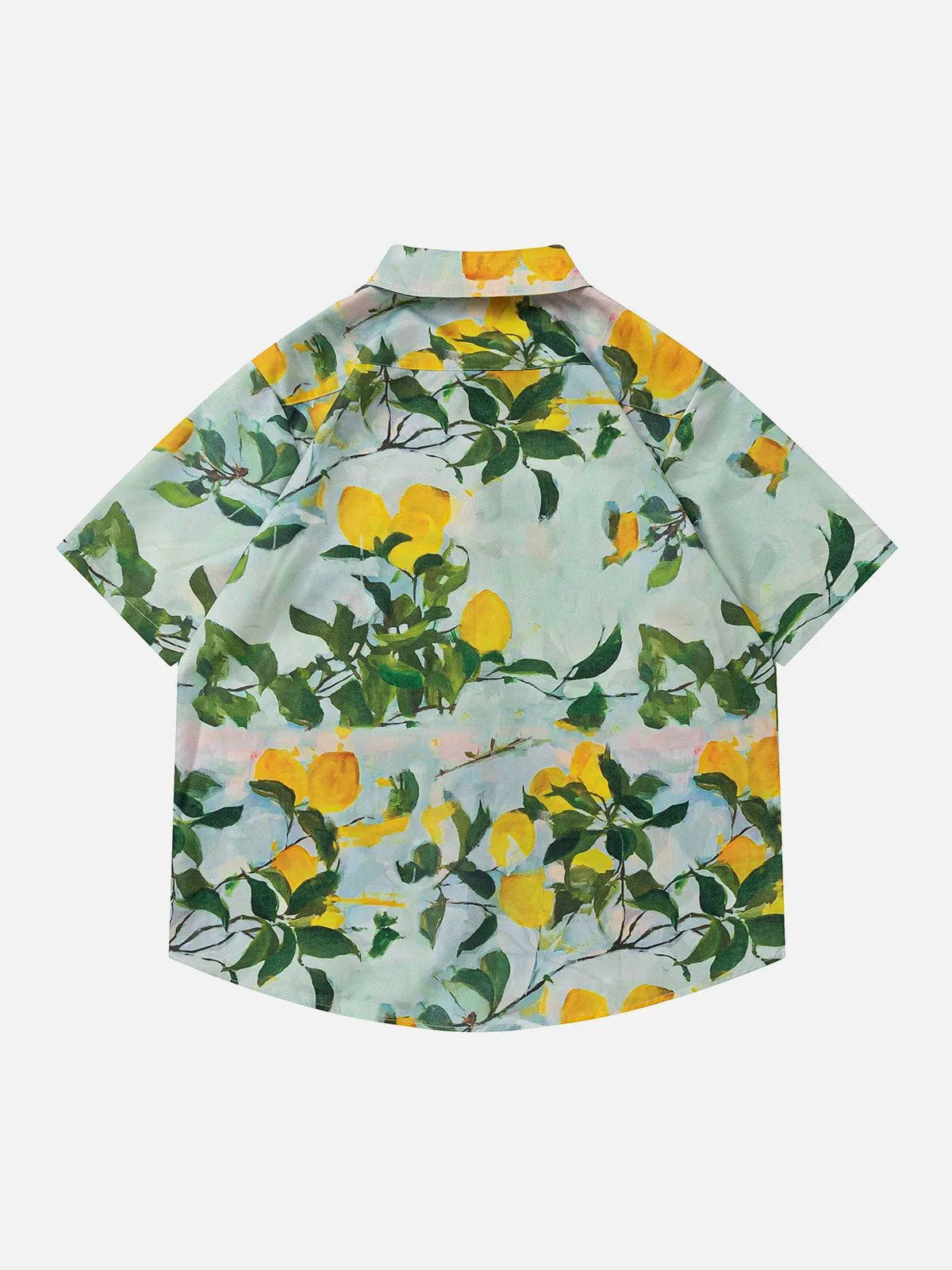 AlanBalen® - All-over Print Botanical Print Short Sleeve Shirts