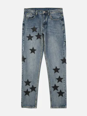 AlanBalen® - Embroidery Multi Star Jeans