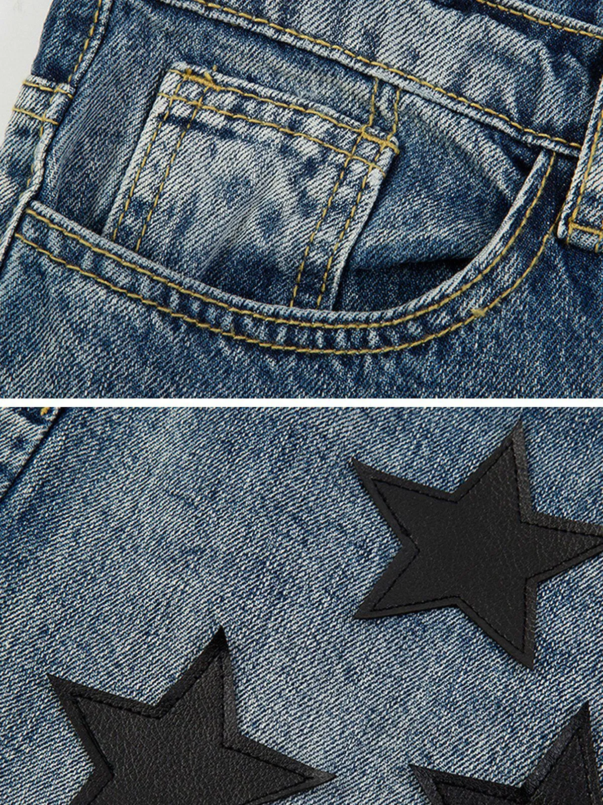 AlanBalen® - Embroidery Multi Star Jeans