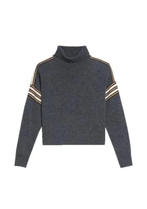 ANTHRACITE STRIPED TURTLENECK SWEATER