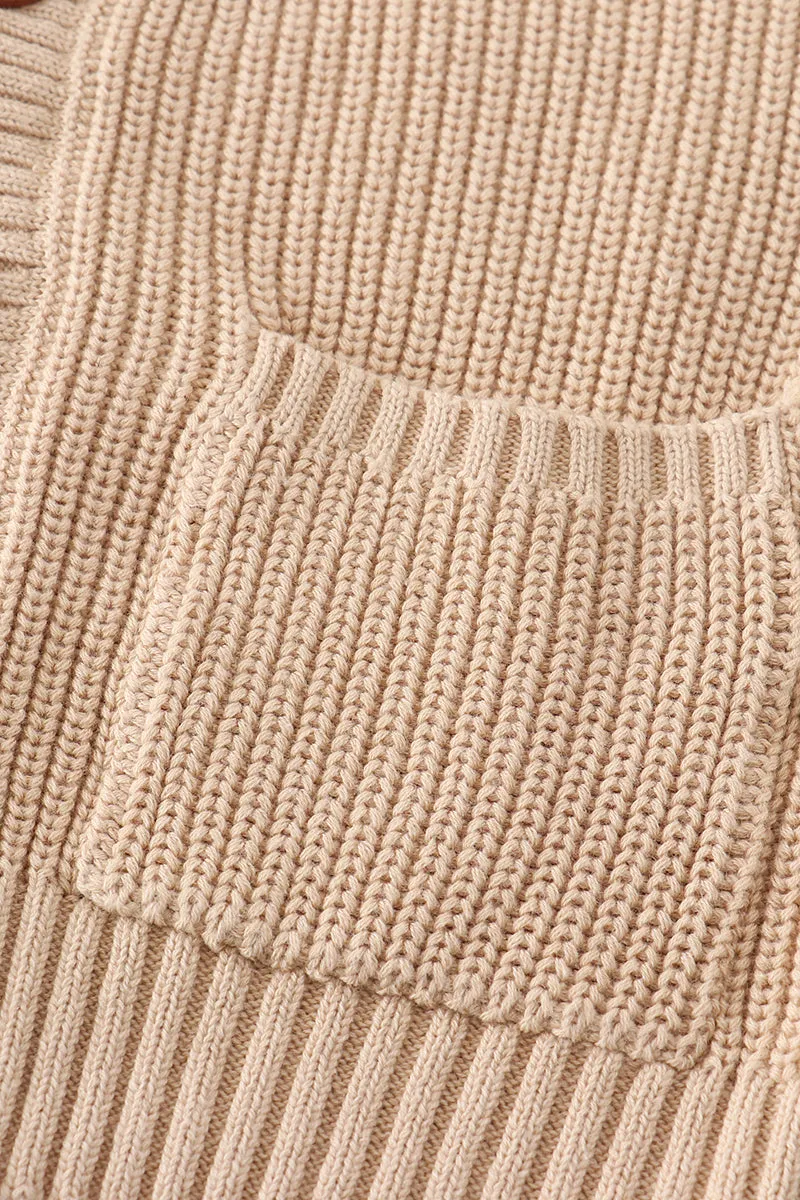 Apricot pocket cardigan sweater