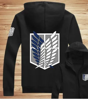 Attack on Titan Survey Corps Black Zip-Up Hoodie