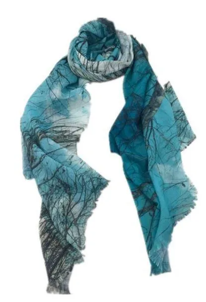 Australian Aqua Watercolour 100% Cotton Scarf