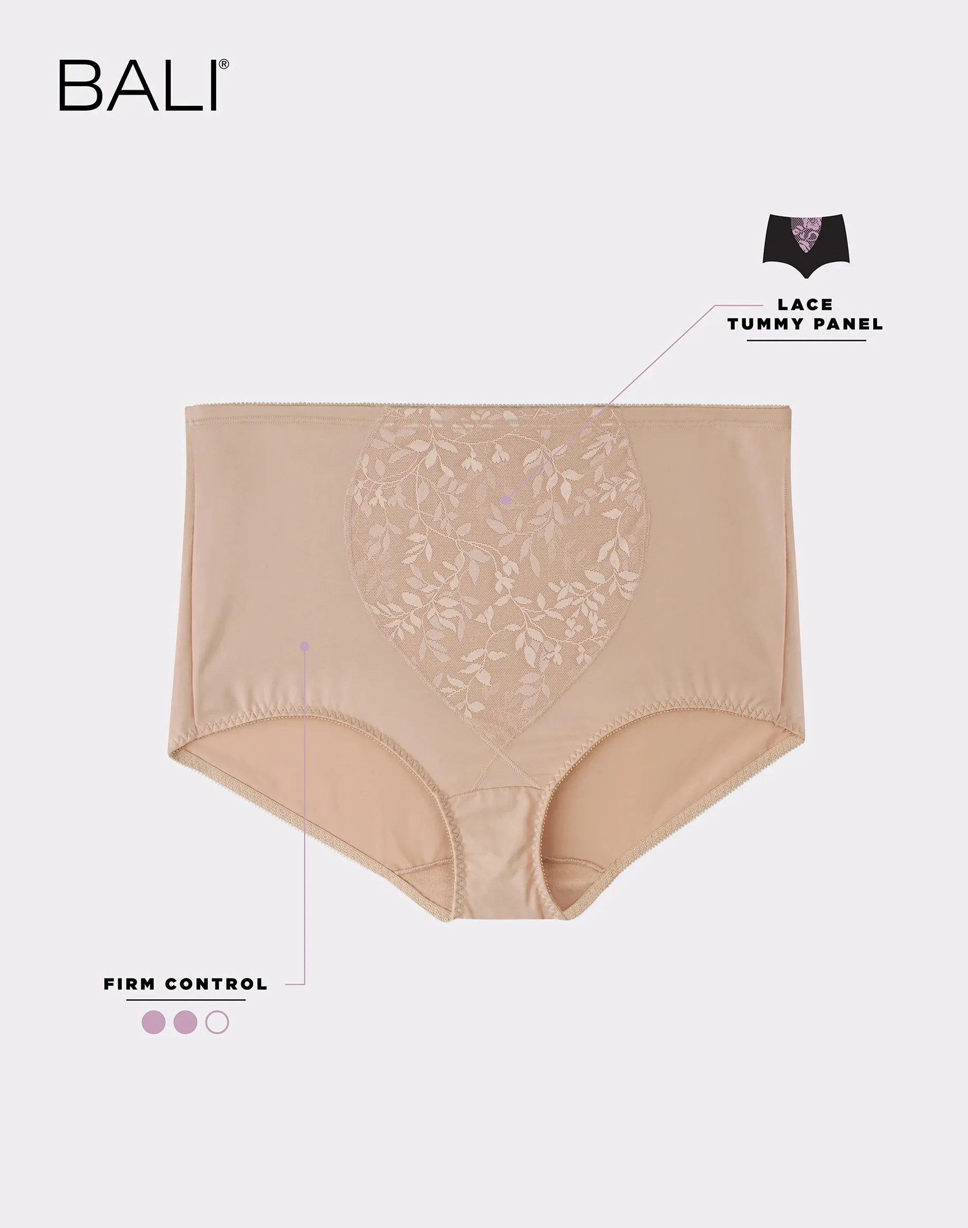 Bali Womens Tummy Panel Firm Control Brief