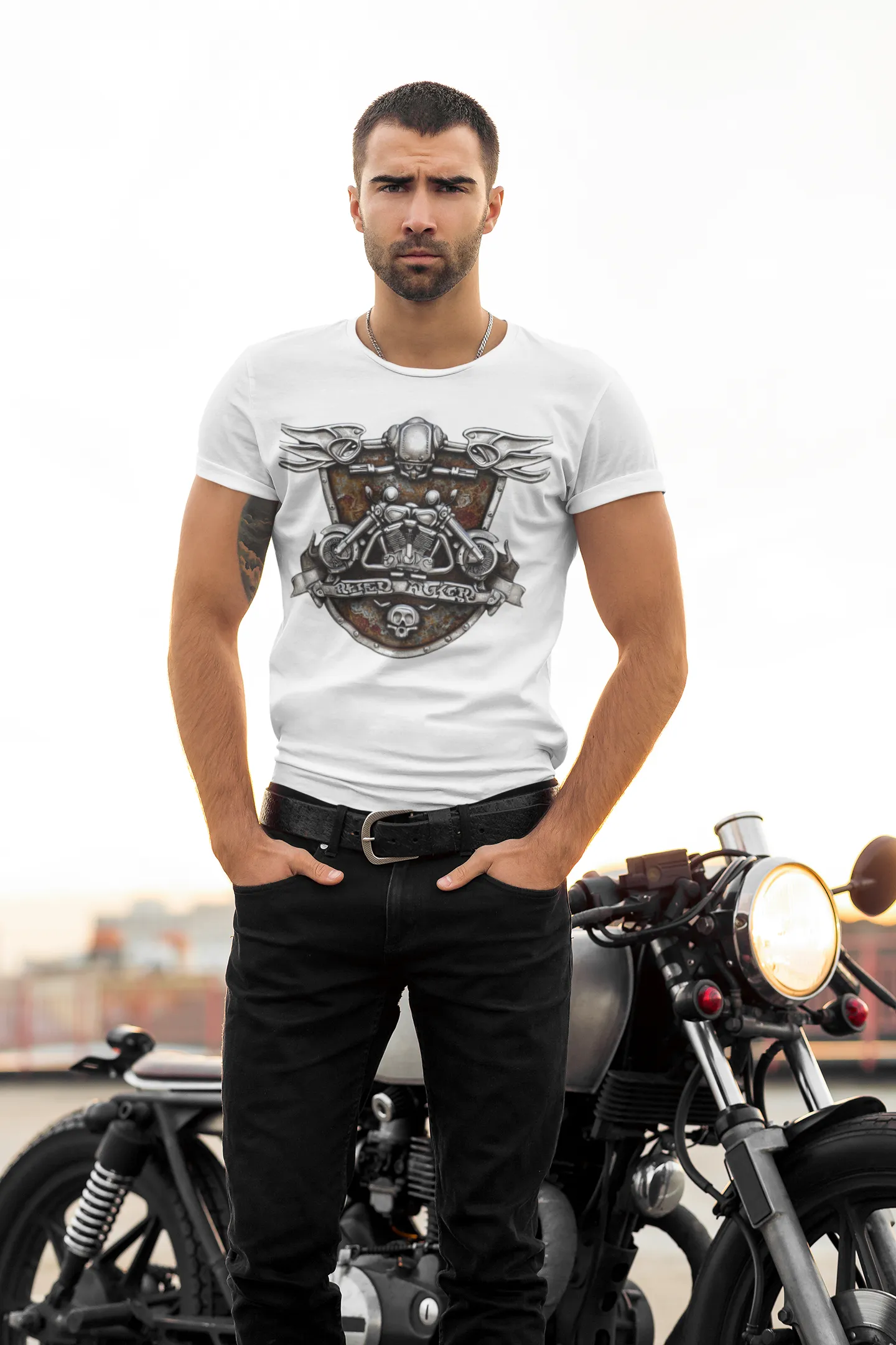 Biker T shirt Emblem