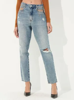 Calça Jeans Bruna Com Correntes Colcci