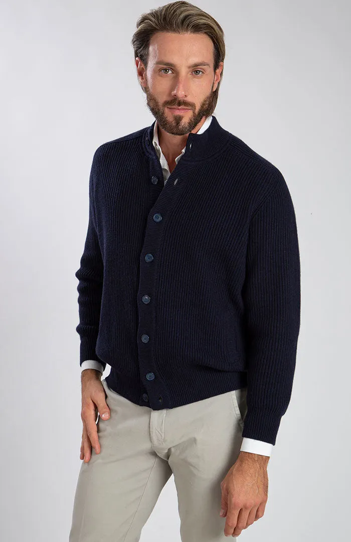 Cardigan maglia inglese 100% cashmere con bottoni