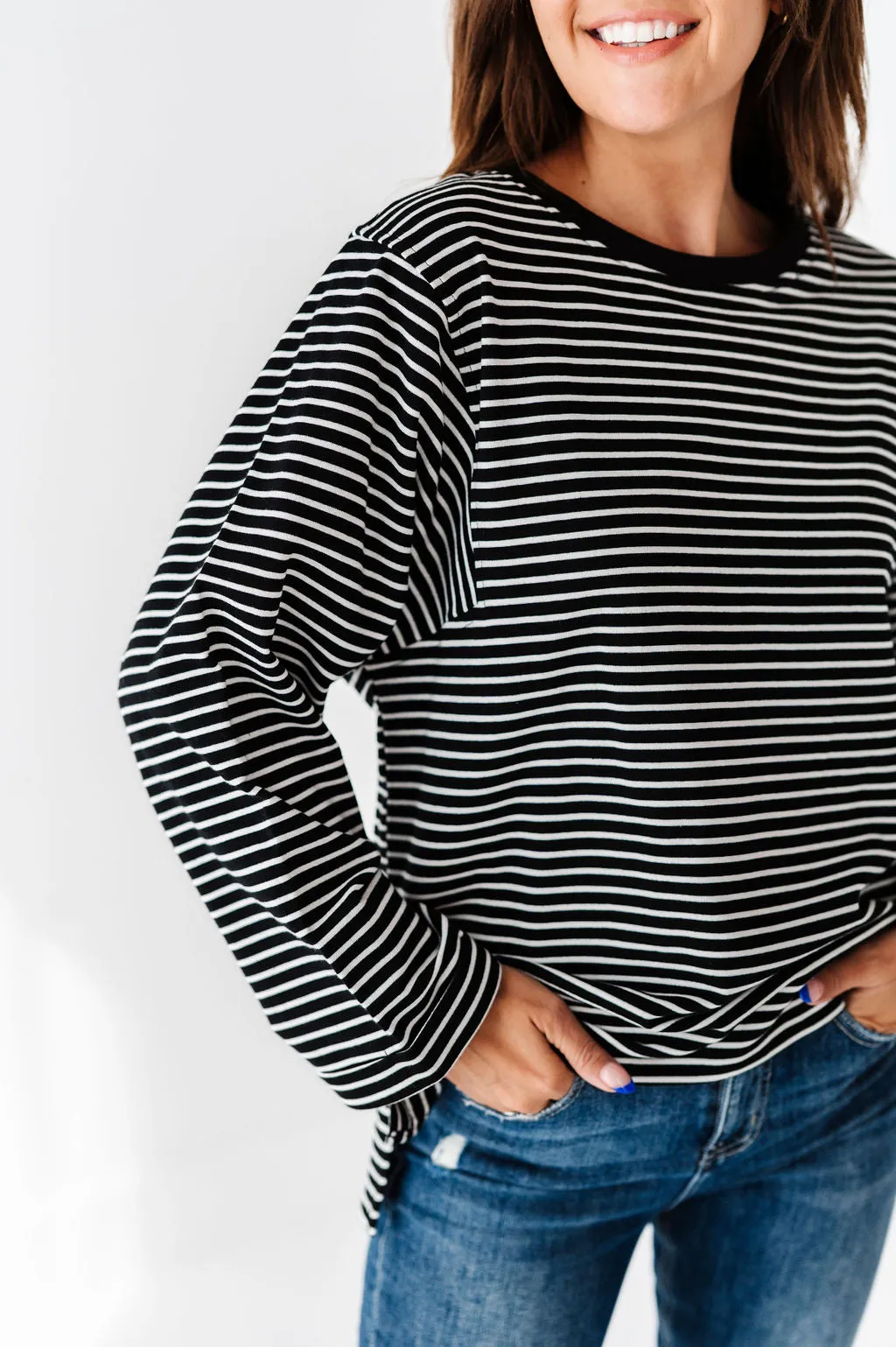 Case Striped Top in Black