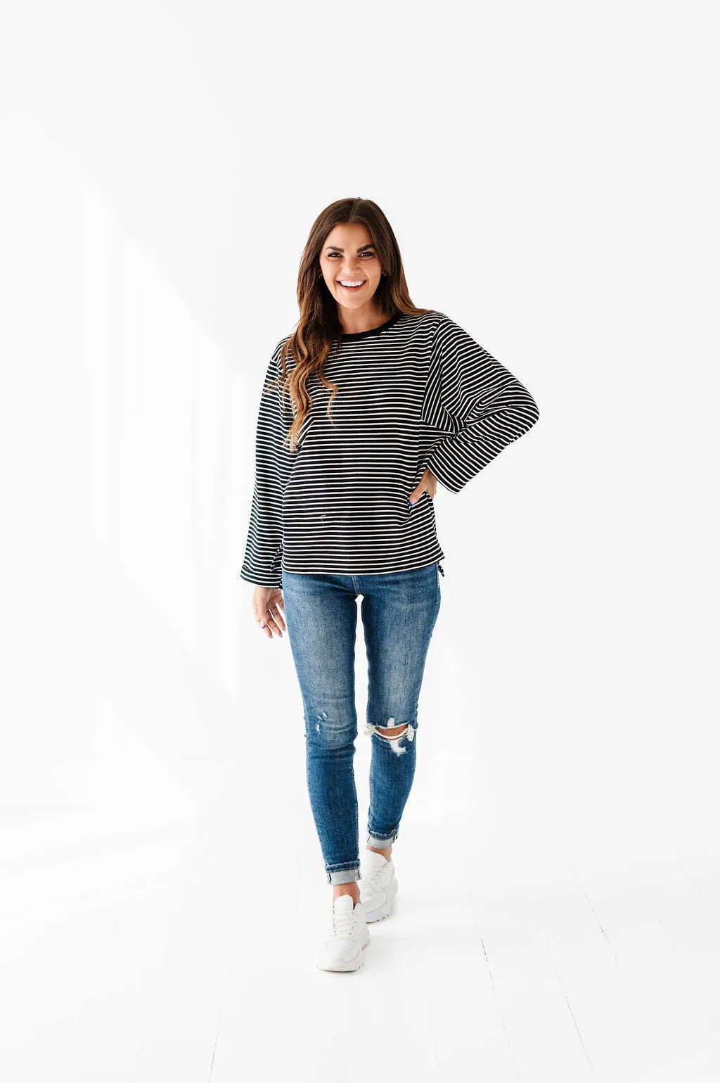 Case Striped Top in Black