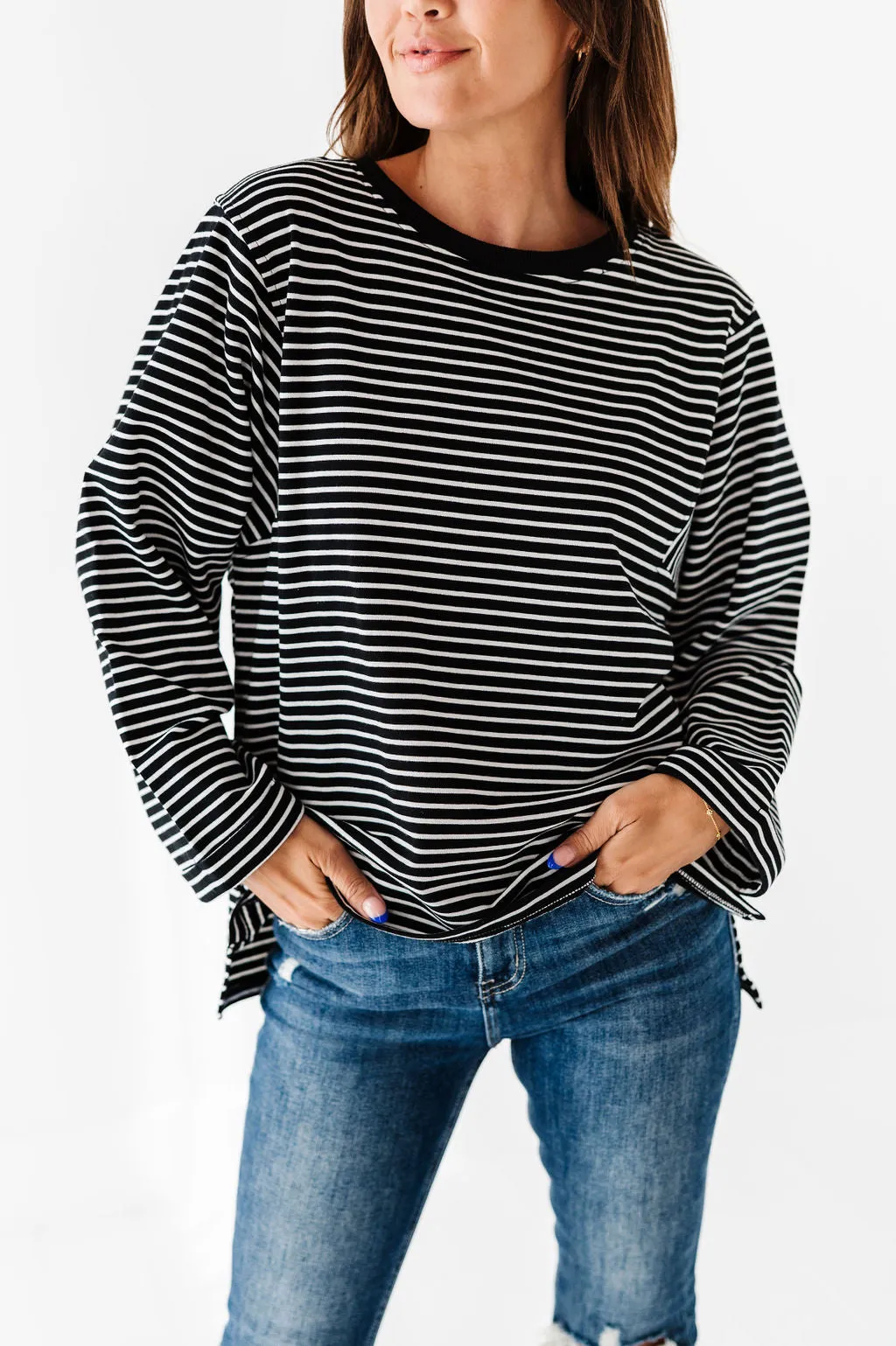 Case Striped Top in Black