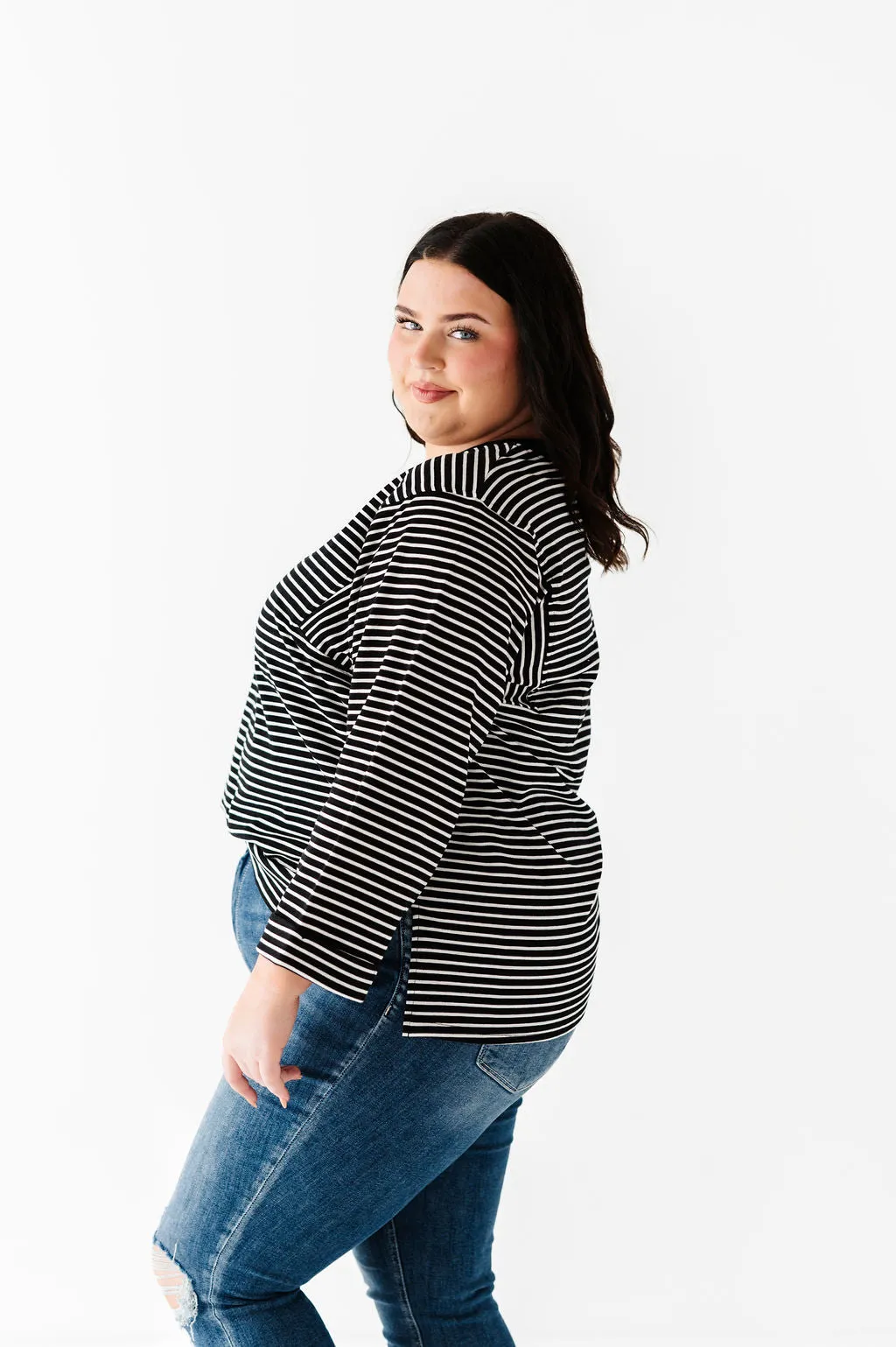 Case Striped Top in Black