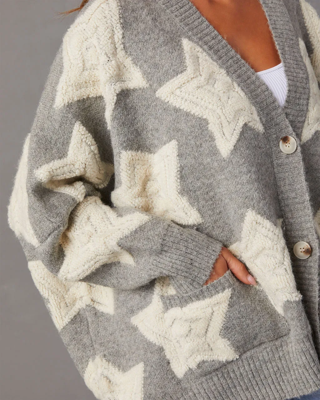 Chasing The Stars Pocketed Oversized Cardigan