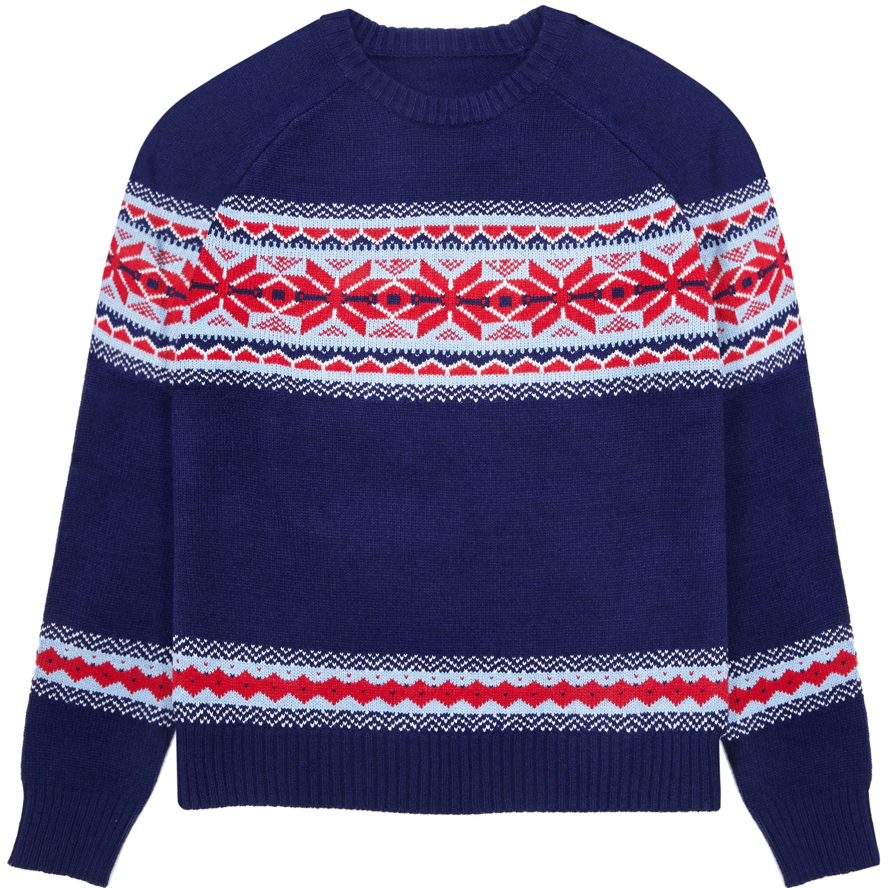 Chic Secret Fair Isle Navy Blue Sweater