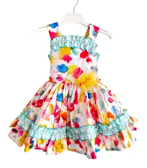 CLEARANCE SALE - Alhuka SS24 - Girls Teresita Multi Coloured Print Summer Dress