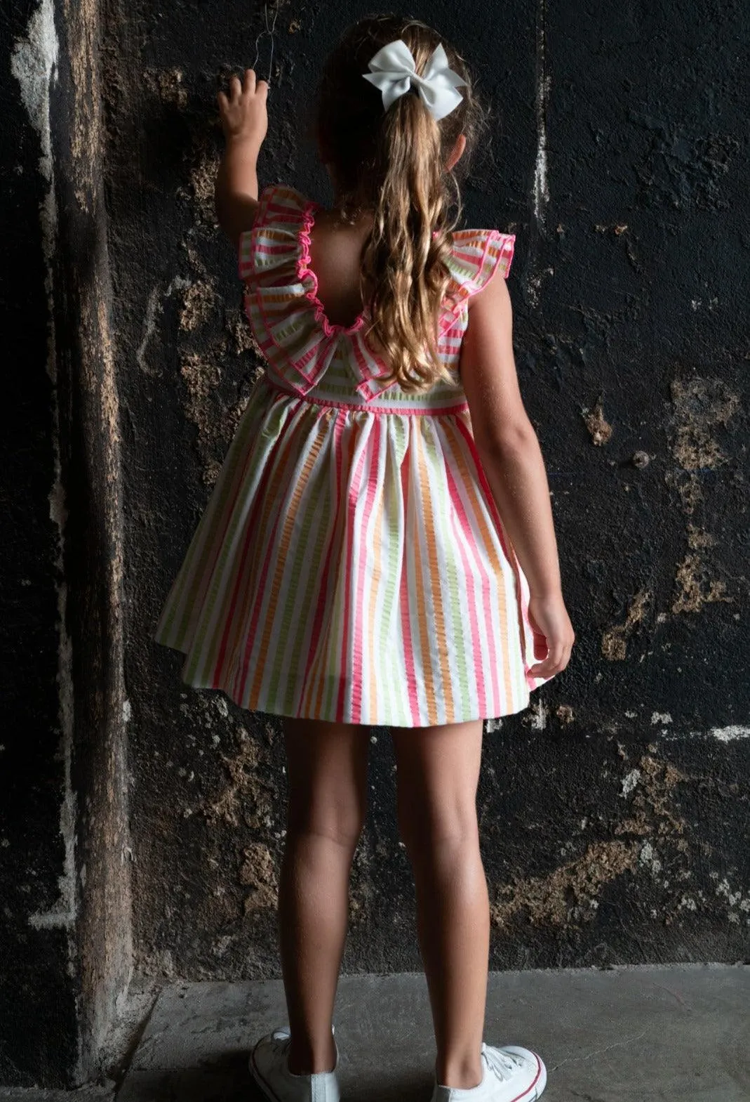 CLEARANCE SALE - La Peppa SS24 - Girls Candy Stripe Summer Dress