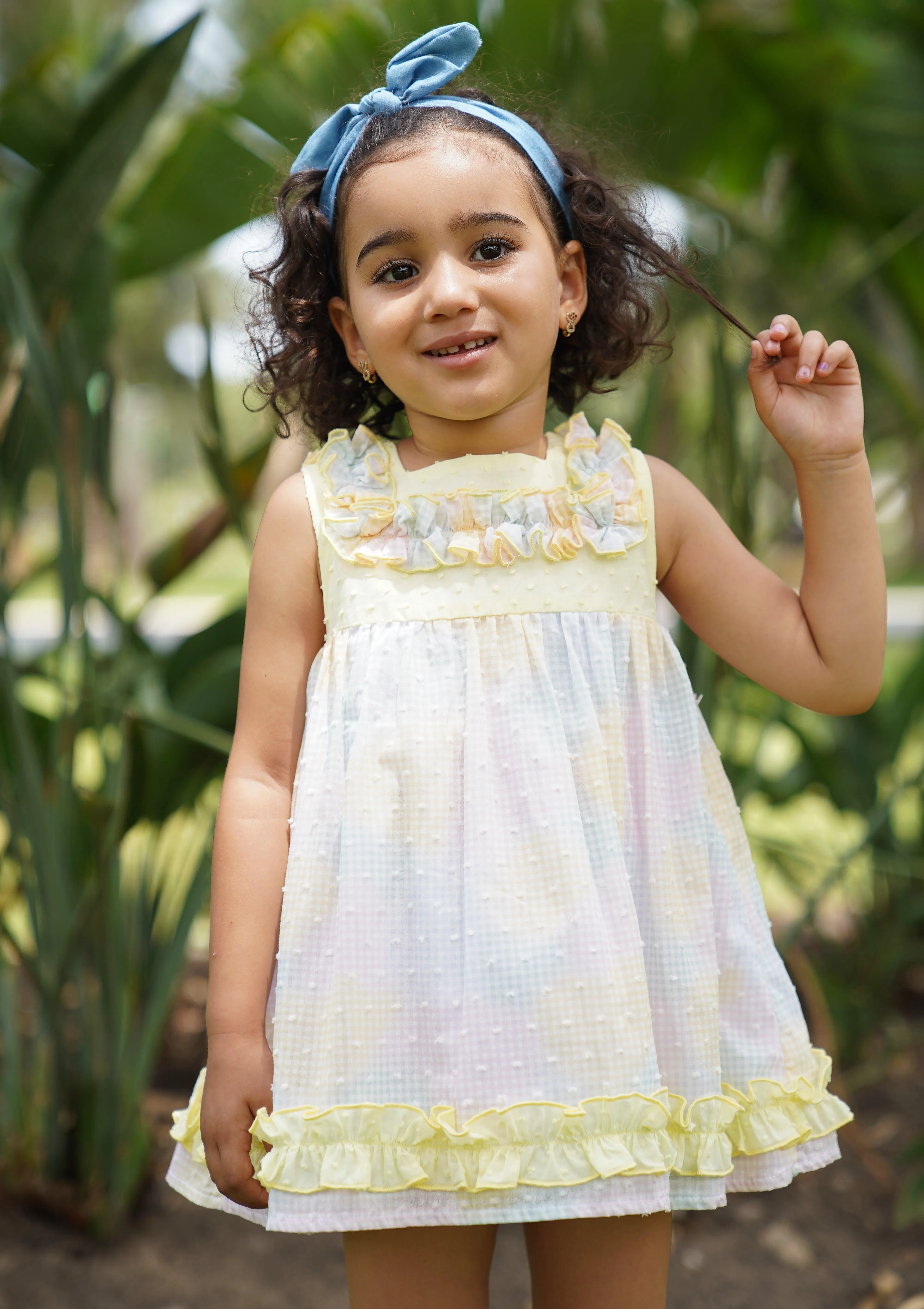 CLEARANCE SALE - Lor Miral SS24 - Girls Pastel Dream Multi Colour Summer Dress