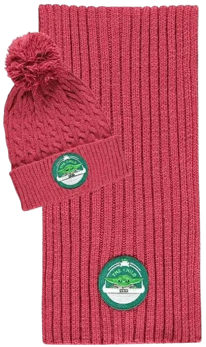 Difuzed - Star Wars - The Mandalorian Pink Beanie & Scarf Gift Set