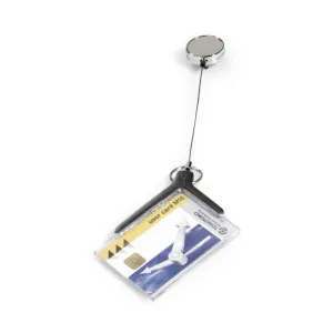 Durable Crystal-Clear Acrylic Security Pass Holder with Badge Reel and Metal Clip