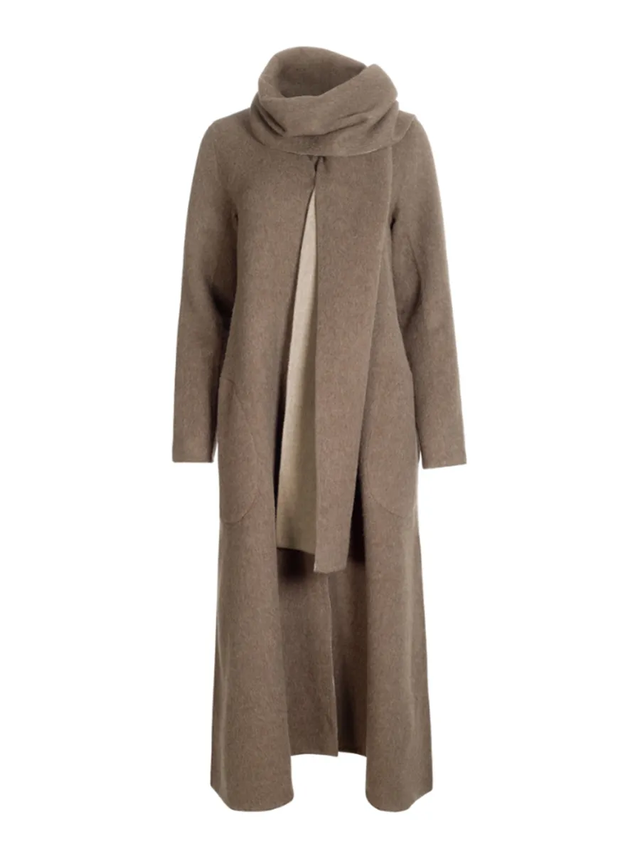 Elegant Long-Sleeved Comfortable Scarf Warm Coat