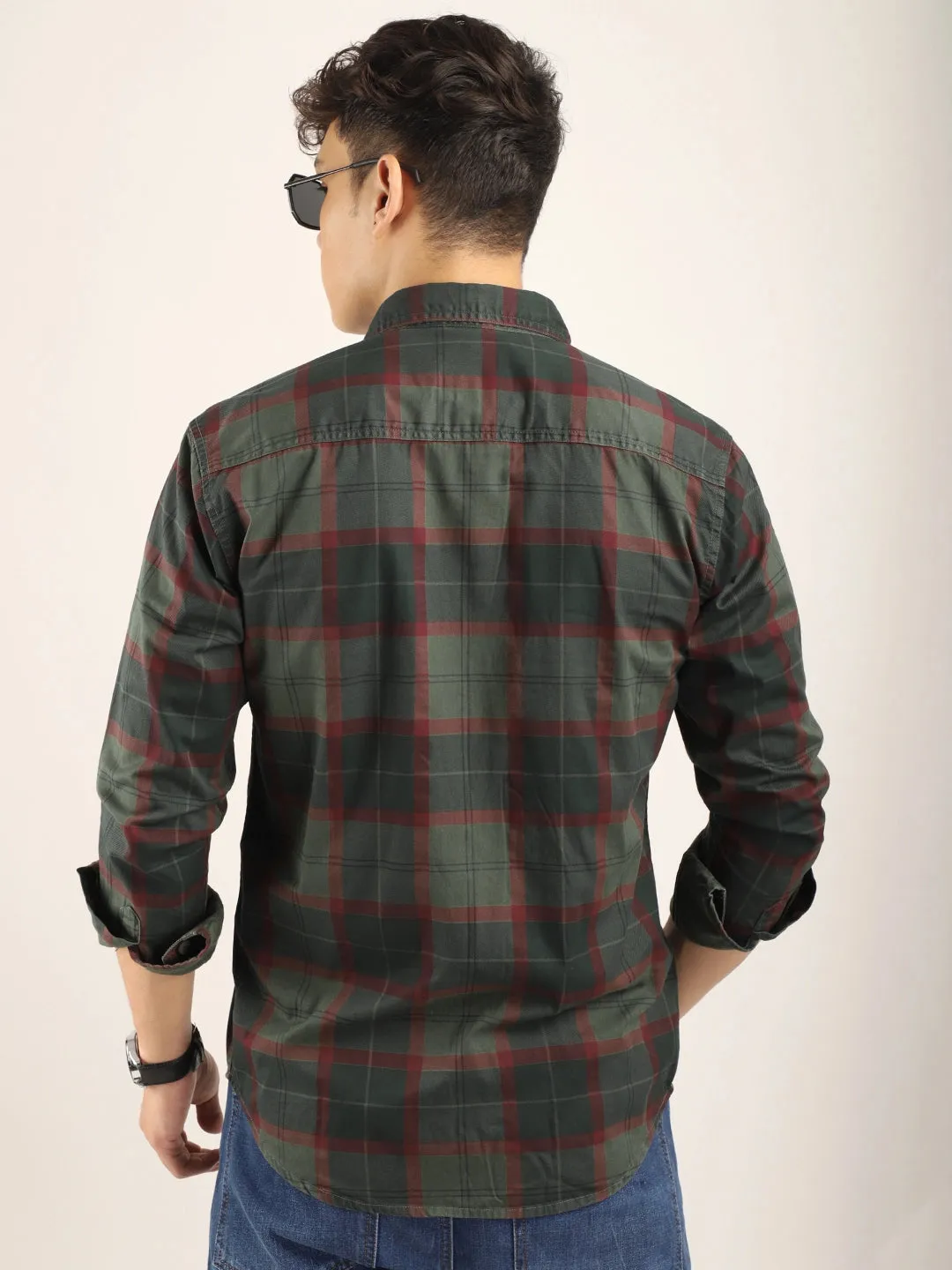 Everyday Olive Full Sleeve Check Shirt