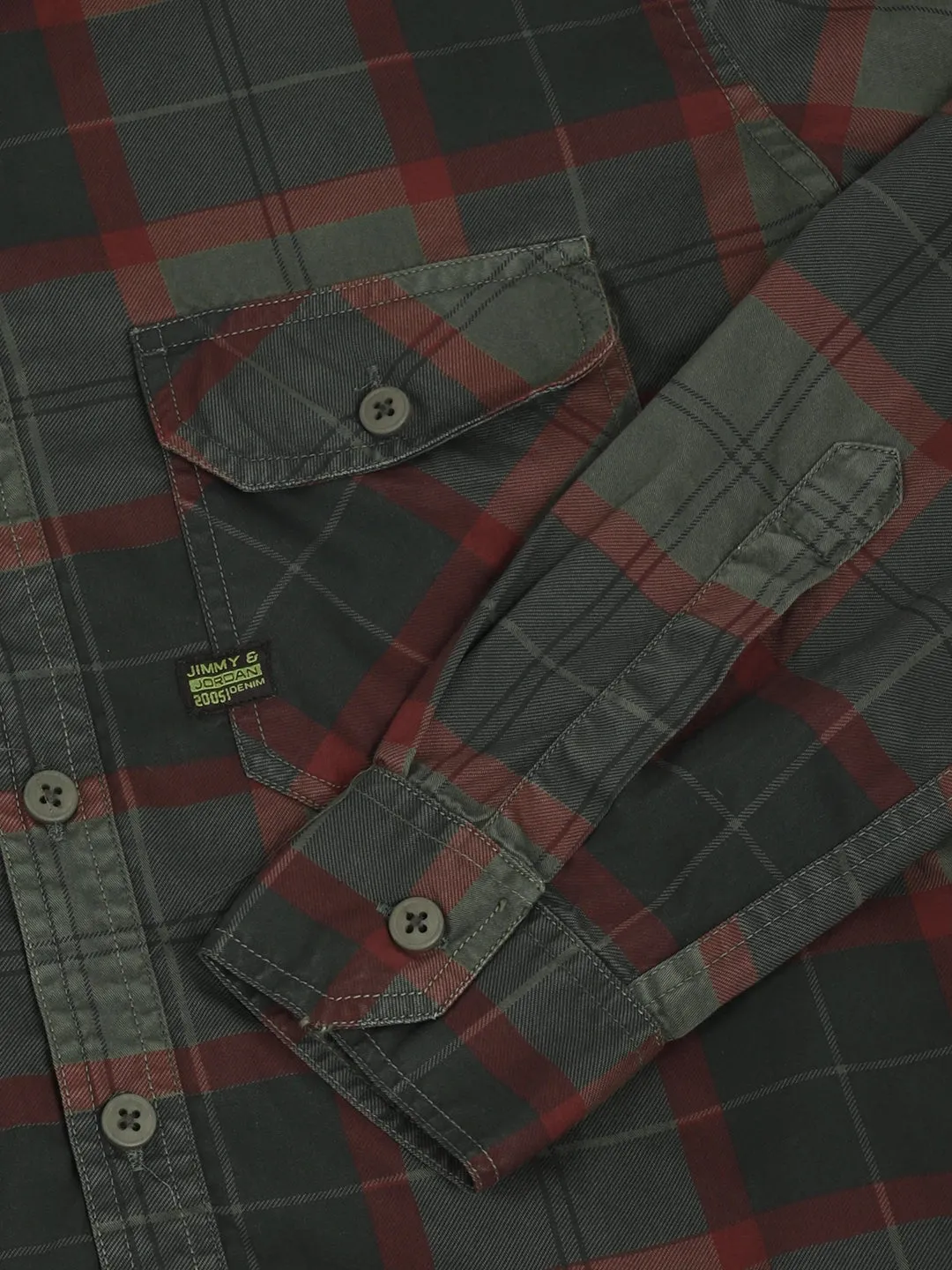 Everyday Olive Full Sleeve Check Shirt