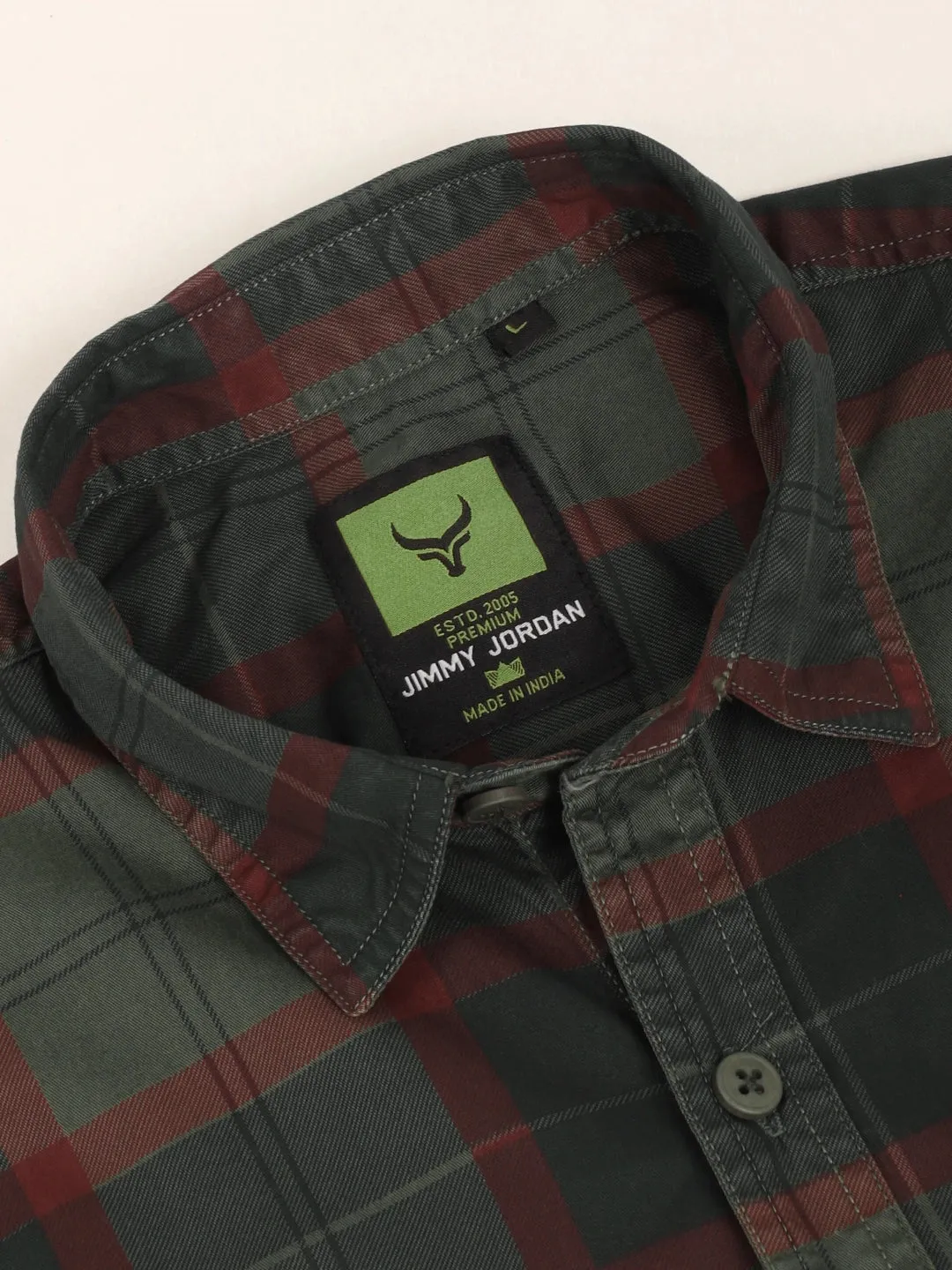 Everyday Olive Full Sleeve Check Shirt