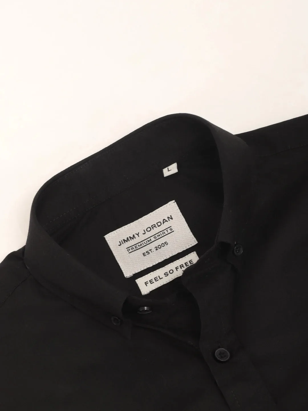 Fabric Pepar Cotton Classic Black Full Sleeve Shirt