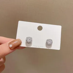 Fashionable square imitation diamond earrings