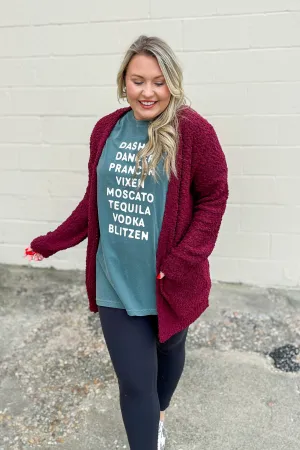 Gina Popcorn Cardigan, Dark Burgundy