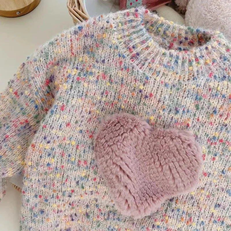 Girls' Heart Sweater