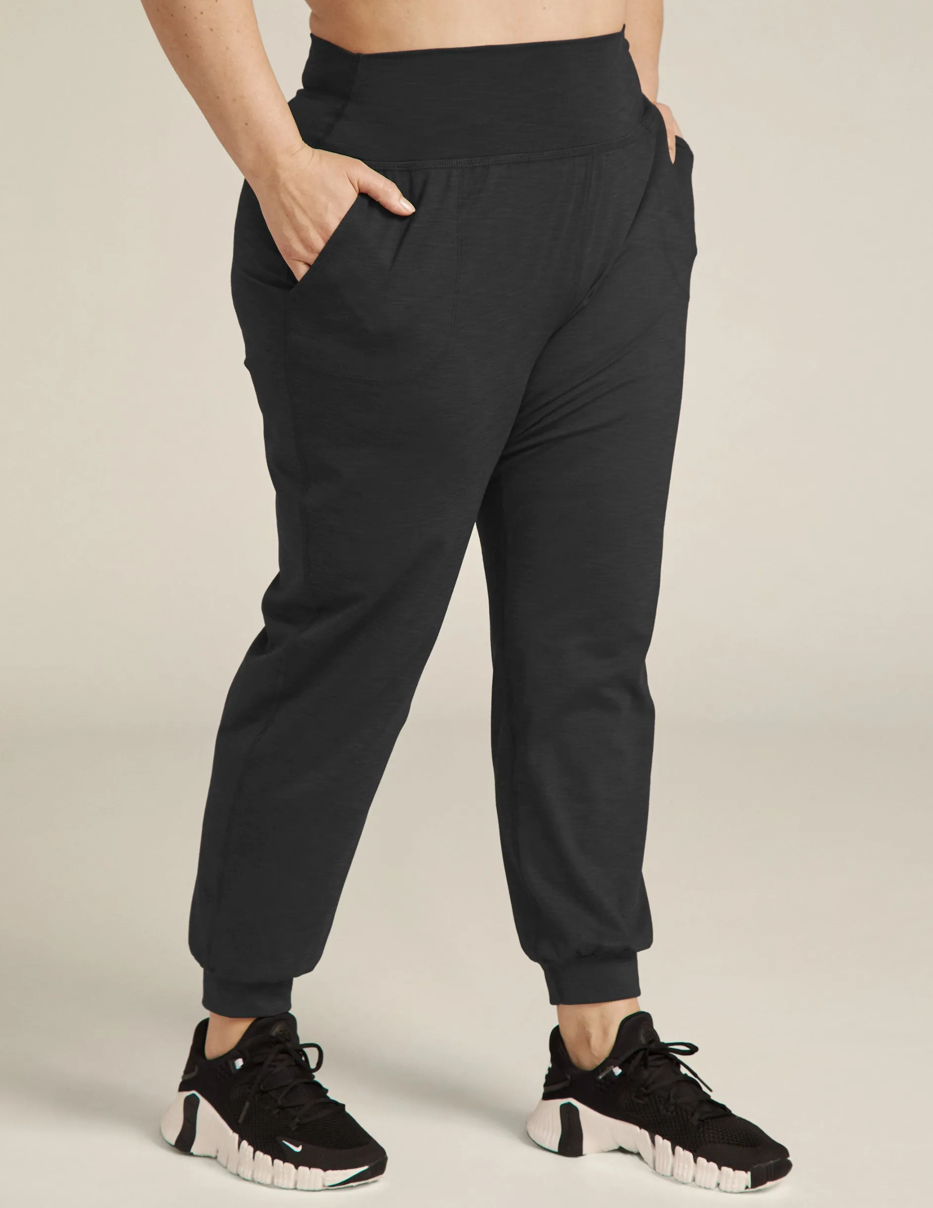 Heather Rib Midi Jogger