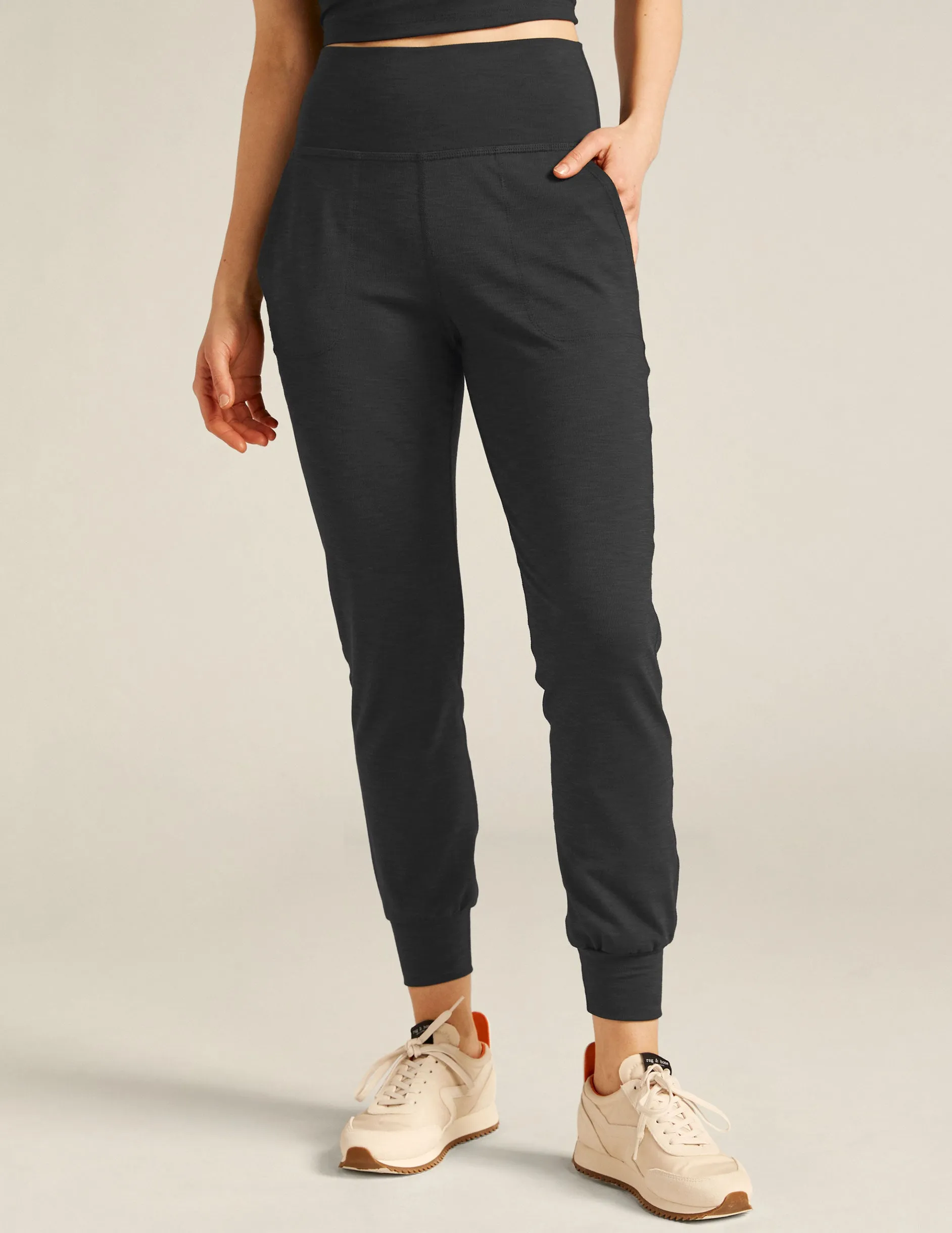 Heather Rib Midi Jogger