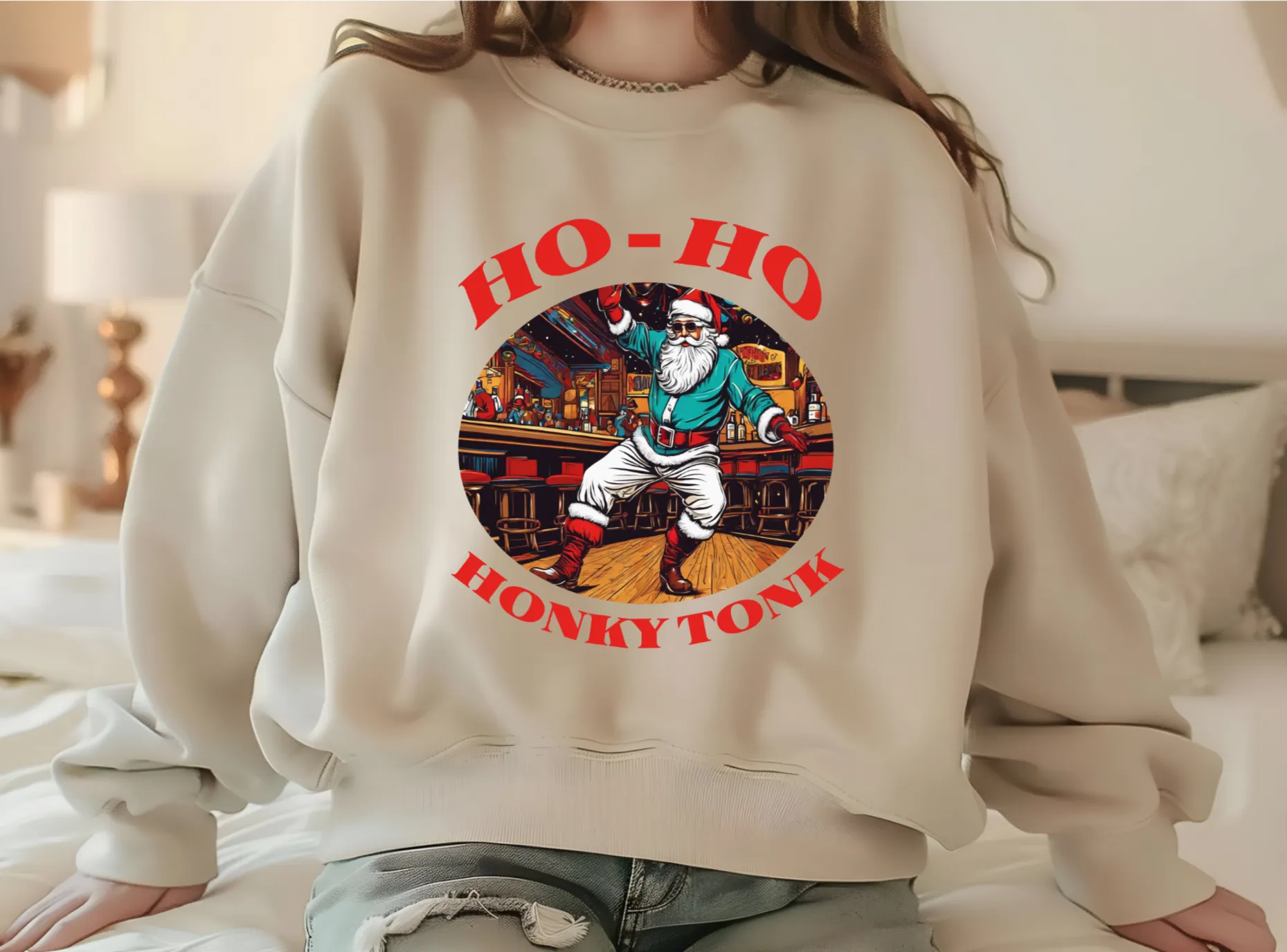 Ho-Ho Honky Tonk Sweatshirt, Country Sweater, Christmas Sweater, Country Music Sweater