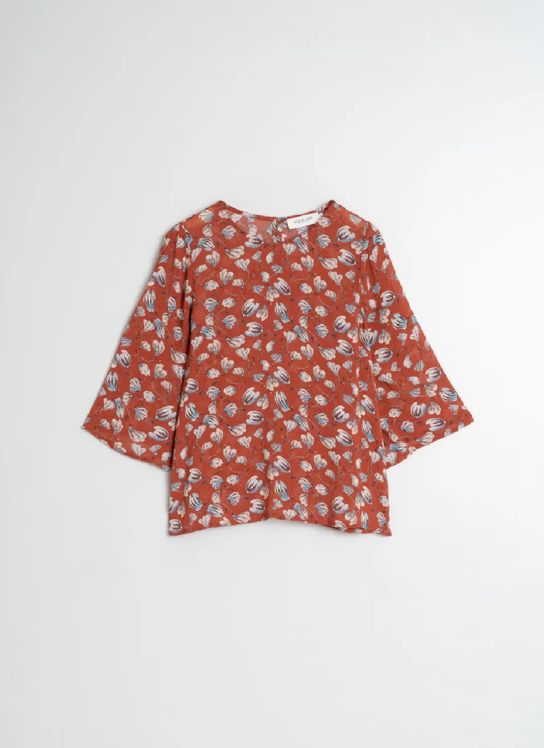 Indi & Cold Digital Print Gauze Blouse