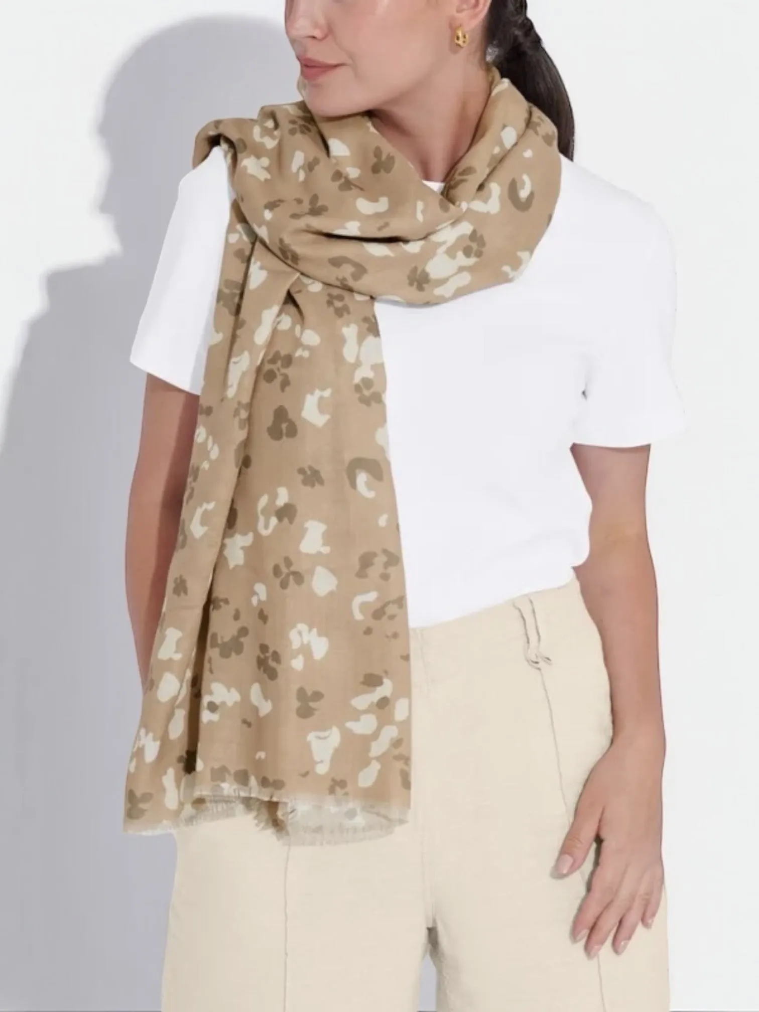 Katie Loxton, Printed Scarf, Blossom Print, Mink