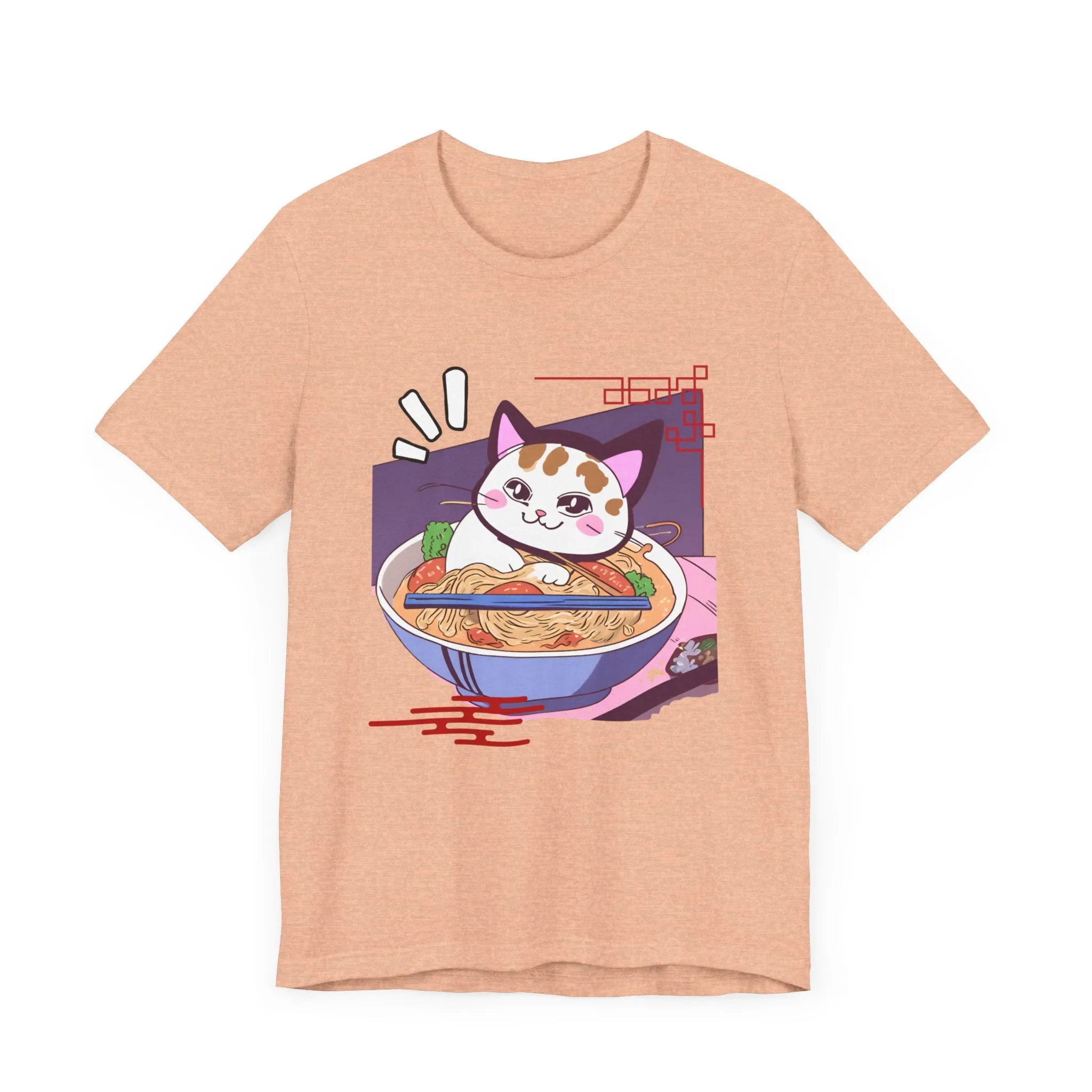 Kawaii cat with Ramen Unisex Jersey Short Sleeve Tee