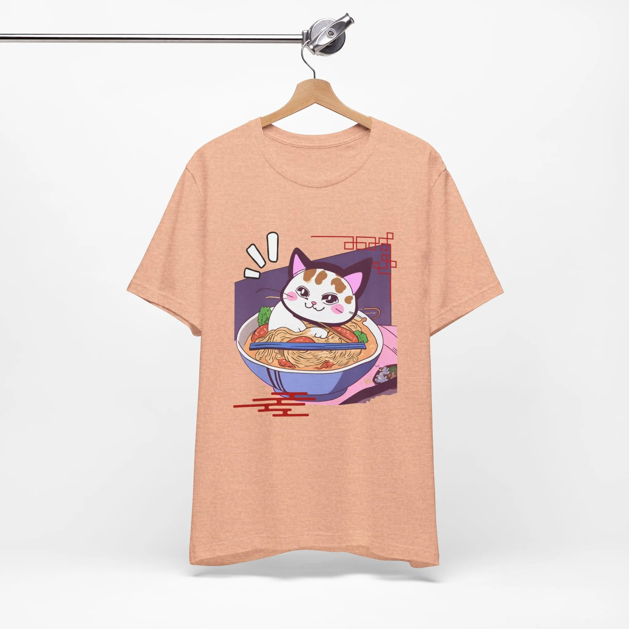 Kawaii cat with Ramen Unisex Jersey Short Sleeve Tee