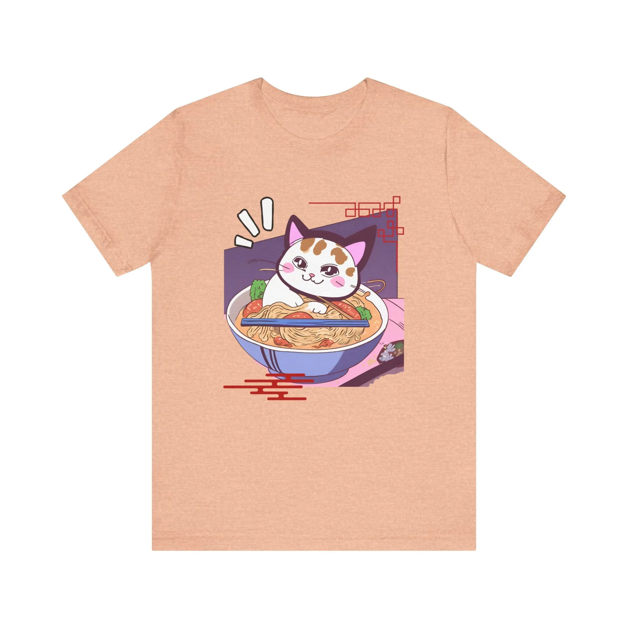 Kawaii cat with Ramen Unisex Jersey Short Sleeve Tee