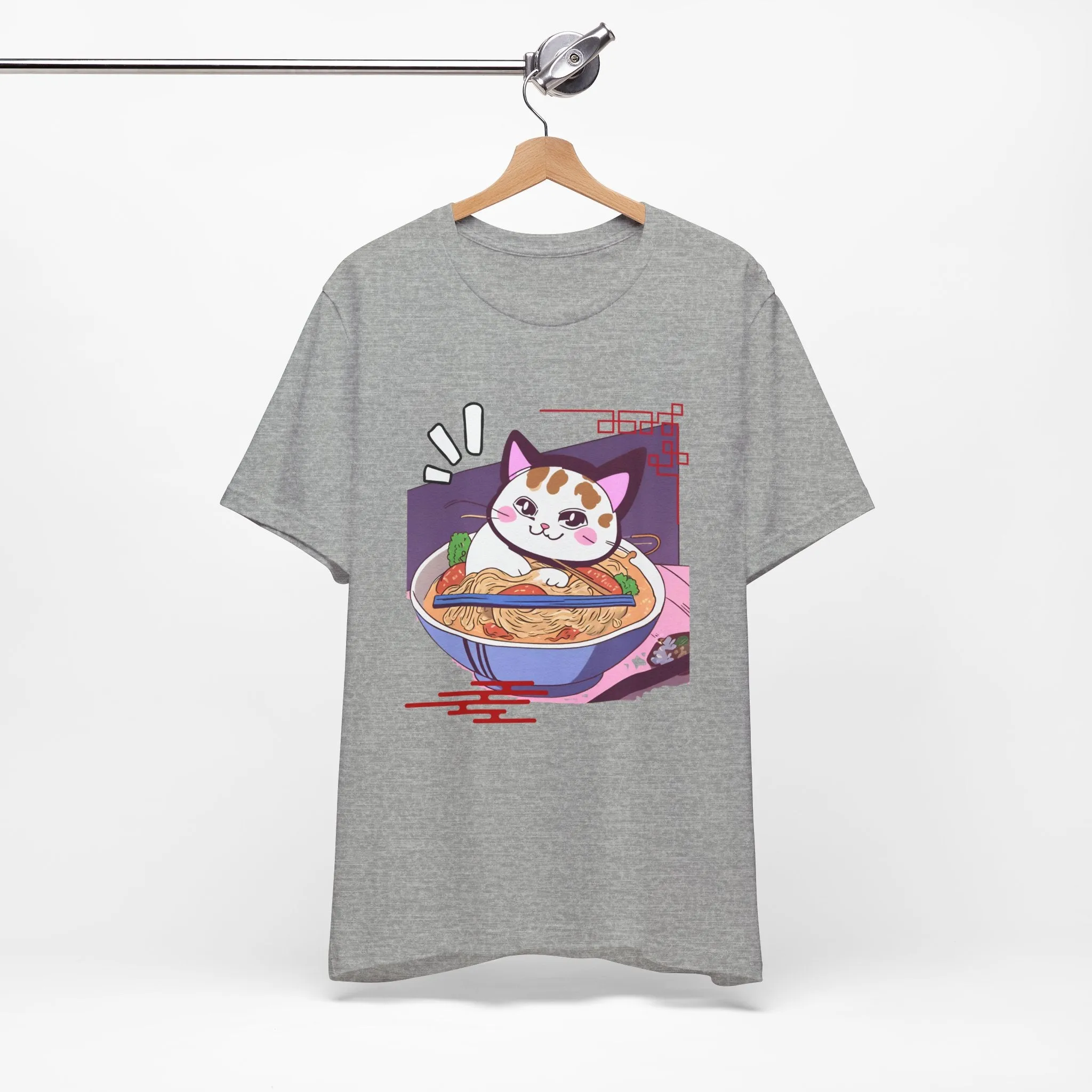 Kawaii cat with Ramen Unisex Jersey Short Sleeve Tee