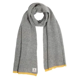 Ladies Lambswool Fine Stripe Scarf - Grey