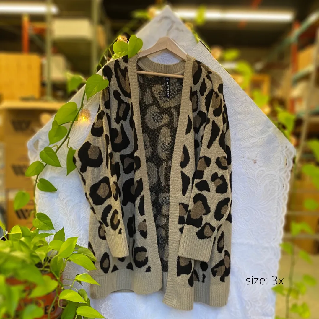 Leopard Print Cardigan 3x