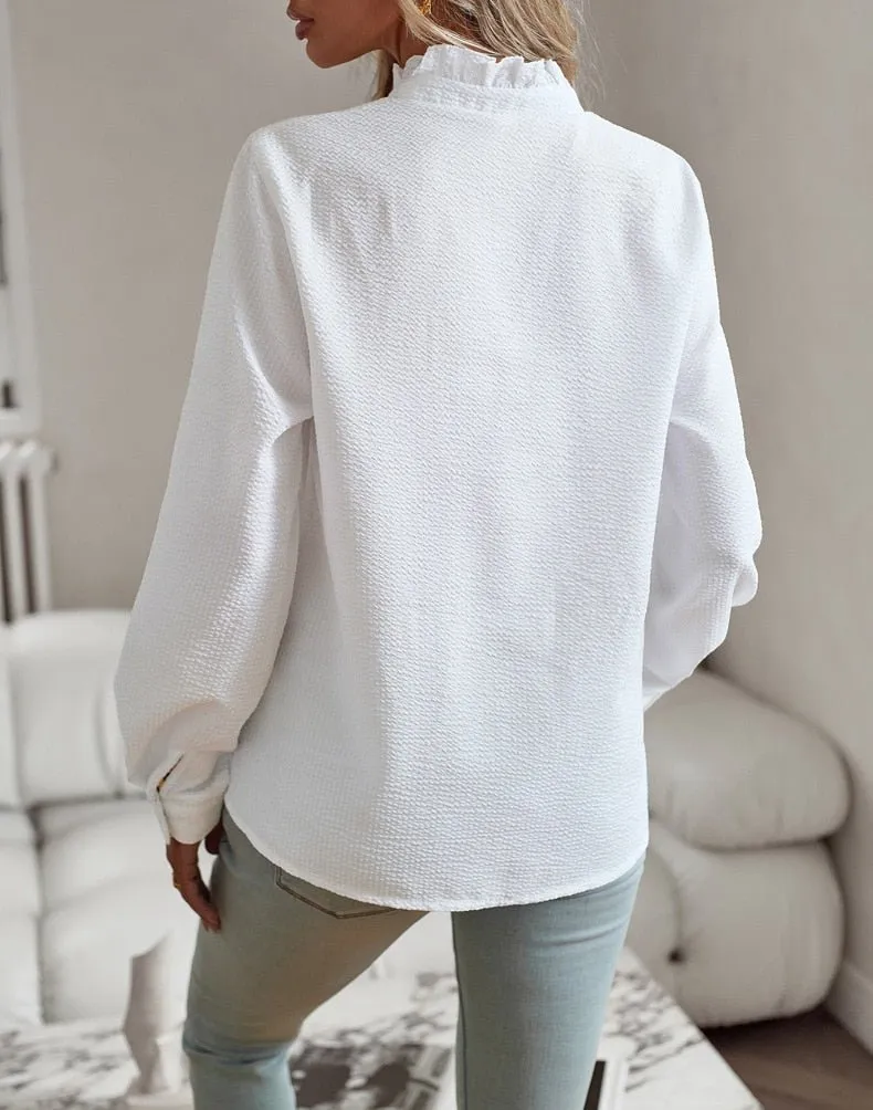 Lisbeth |  Long-Sleeved Blouse with Cuff Collar