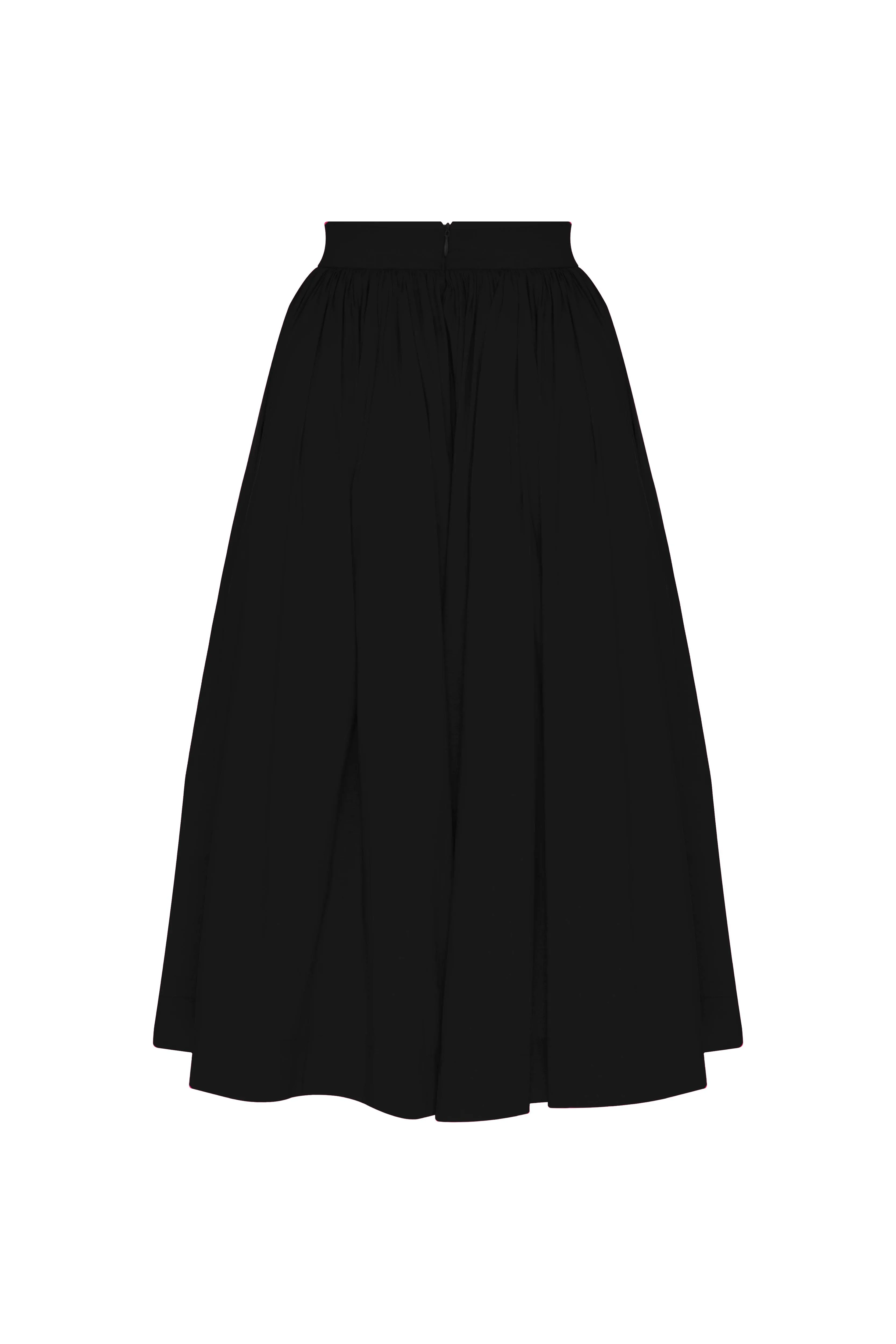 Lou Lou Midi Skirt in Noire