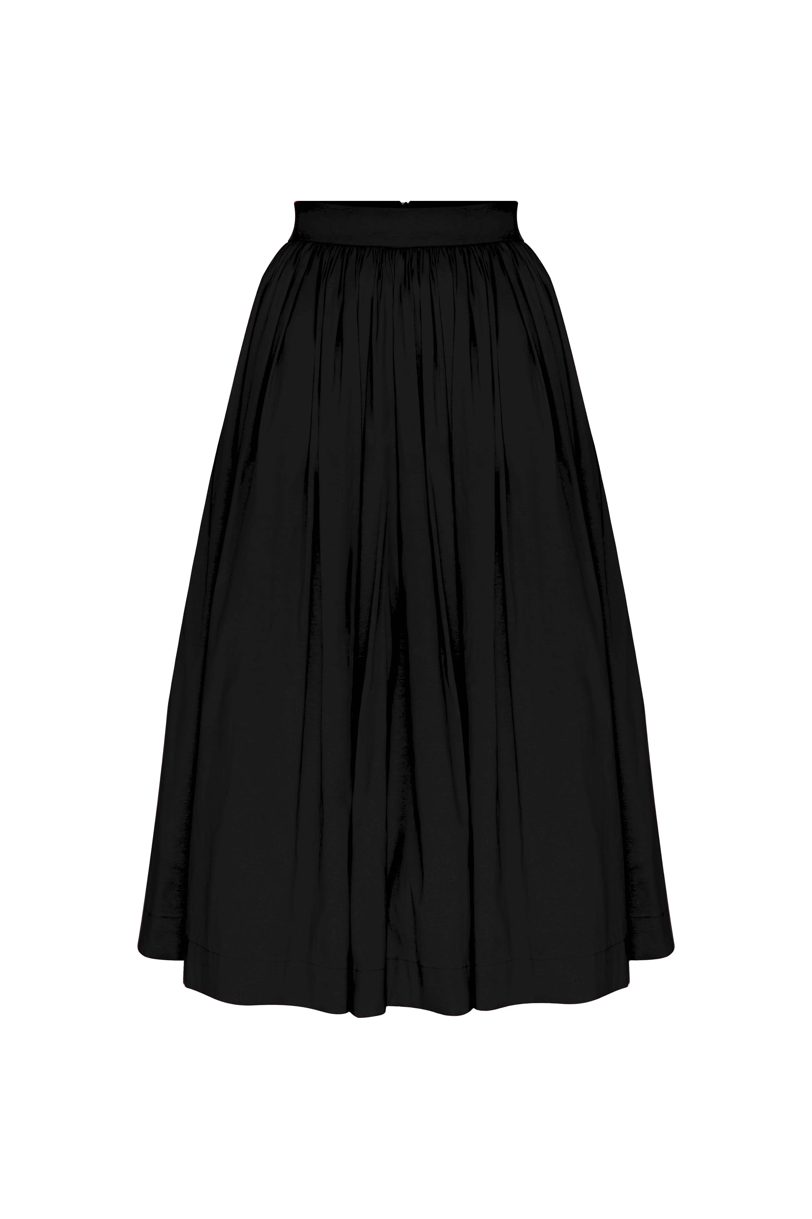 Lou Lou Midi Skirt in Noire