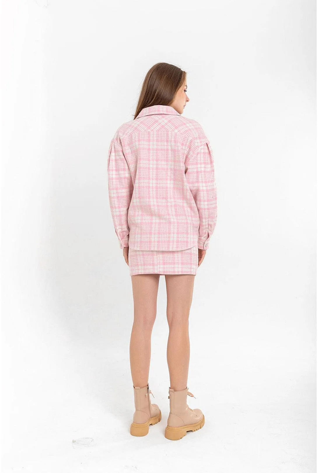 Lumberjack Striped Short Mini Skirt - Pink