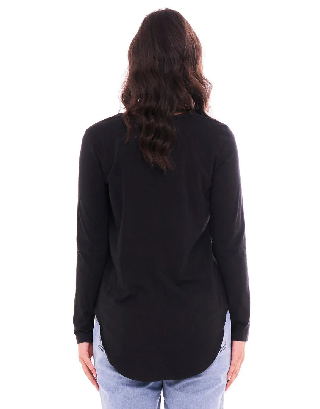 Megan Long Sleeve Top - Black