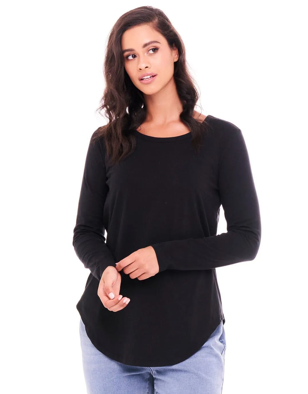 Megan Long Sleeve Top - Black